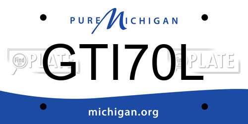 GTI70L Michigan License Plate
