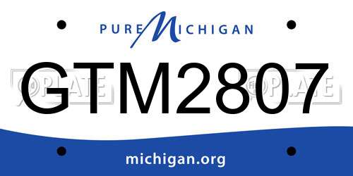 GTM2807 Michigan License Plate