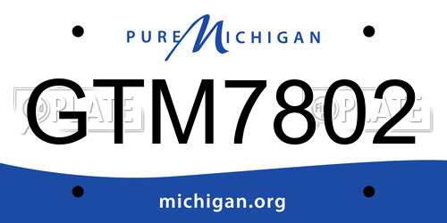 GTM7802 Michigan License Plate
