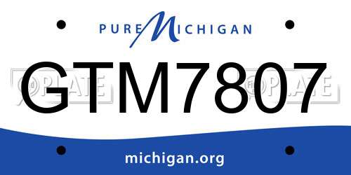 GTM7807 Michigan License Plate