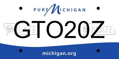 GTO20Z Michigan License Plate