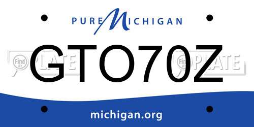 GTO70Z Michigan License Plate