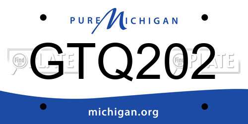 GTQ202 Michigan License Plate