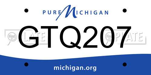 GTQ207 Michigan License Plate