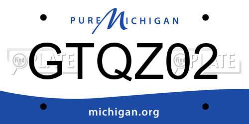 GTQZ02 Michigan License Plate