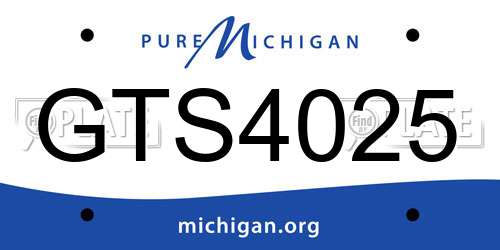 GTS4025 Michigan License Plate
