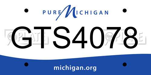 GTS4078 Michigan License Plate