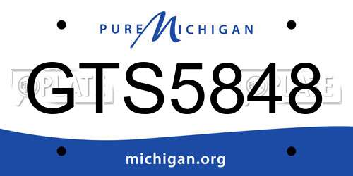 GTS5848 Michigan License Plate