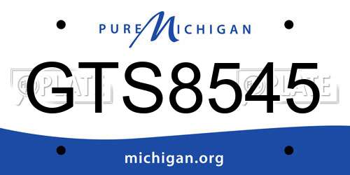 GTS8545 Michigan License Plate