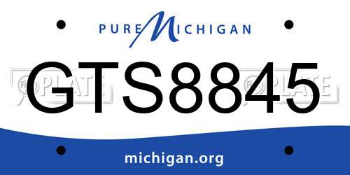 GTS8845 Michigan License Plate