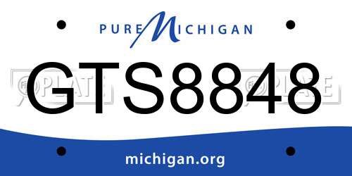 GTS8848 Michigan License Plate