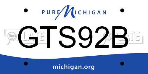 GTS92B Michigan License Plate