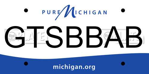 GTSBBAB Michigan License Plate