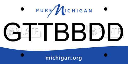 GTTBBDD Michigan License Plate