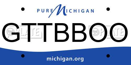 GTTBBOO Michigan License Plate