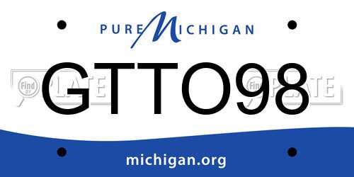 GTTO98 Michigan License Plate
