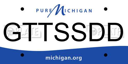GTTSSDD Michigan License Plate