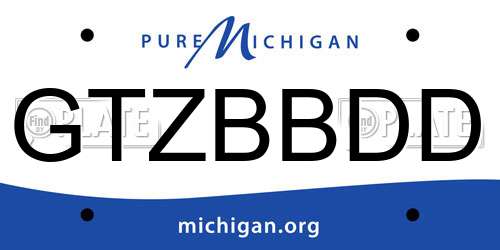 GTZBBDD Michigan License Plate
