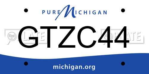 GTZC44 Michigan License Plate