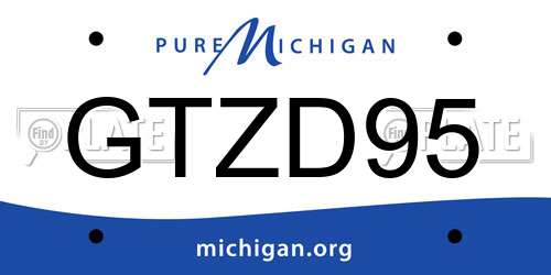 GTZD95 Michigan License Plate