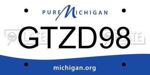 GTZD98 Michigan License Plate