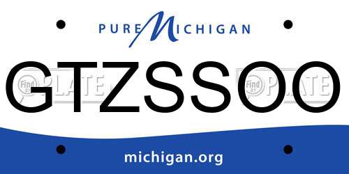 GTZSSOO Michigan License Plate