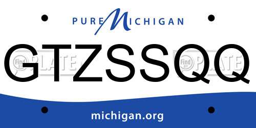 GTZSSQQ Michigan License Plate