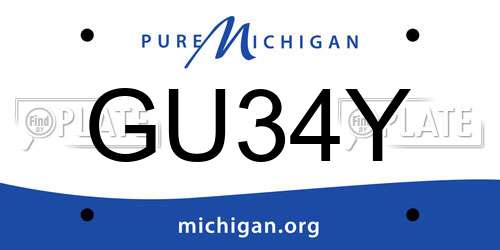 GU34Y Michigan License Plate