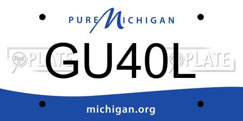 GU40L Michigan License Plate