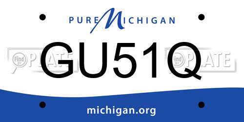 GU51Q Michigan License Plate