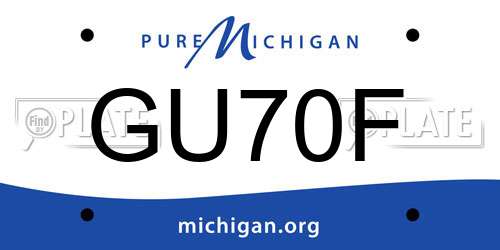 GU70F Michigan License Plate