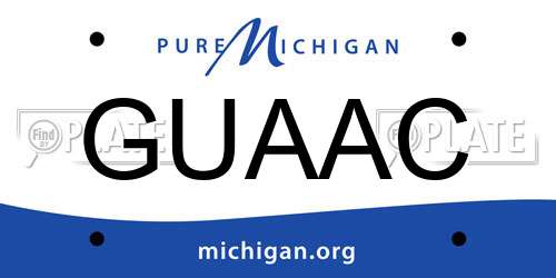 GUAAC Michigan License Plate