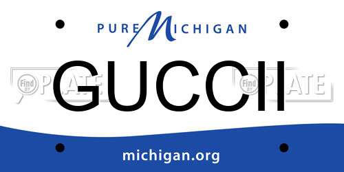 GUCCII Michigan License Plate