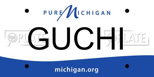 GUCHI Michigan License Plate