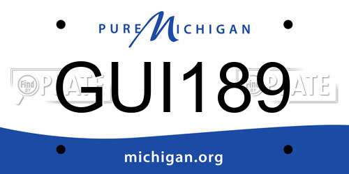 GUI189 Michigan License Plate