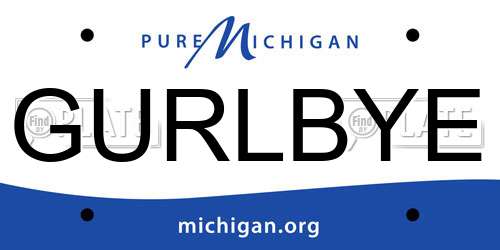 GURLBYE Michigan License Plate