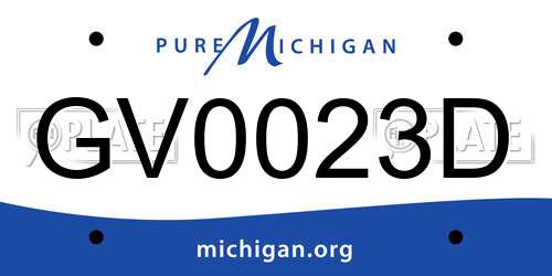 GV0023D Michigan License Plate