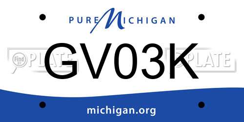 GV03K Michigan License Plate