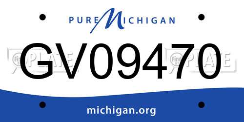 GV09470 Michigan License Plate
