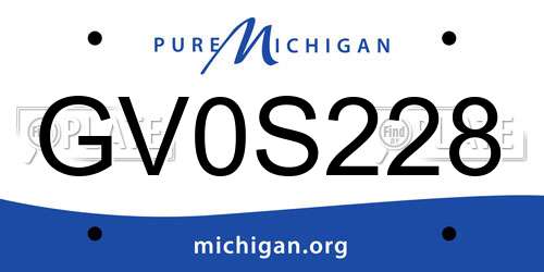 GV0S228 Michigan License Plate