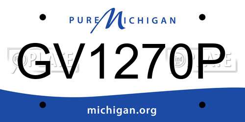 GV1270P Michigan License Plate