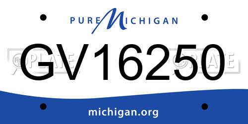 GV16250 Michigan License Plate