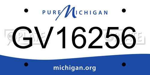 GV16256 Michigan License Plate