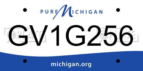 GV1G256 Michigan License Plate