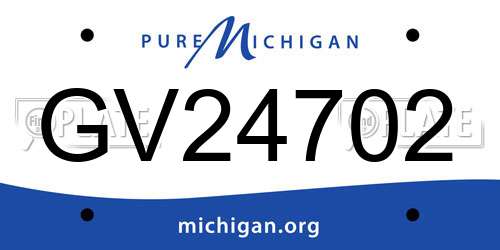 GV24702 Michigan License Plate