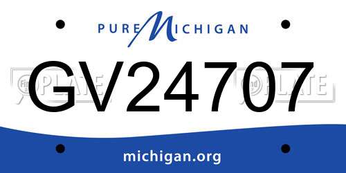 GV24707 Michigan License Plate