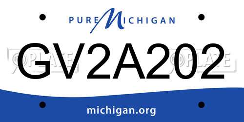 GV2A202 Michigan License Plate