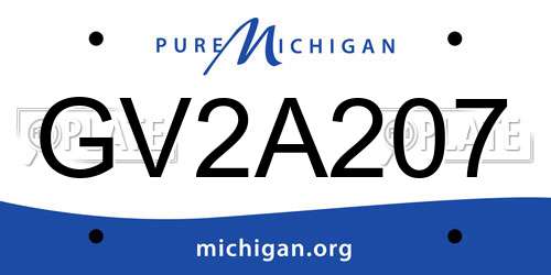 GV2A207 Michigan License Plate