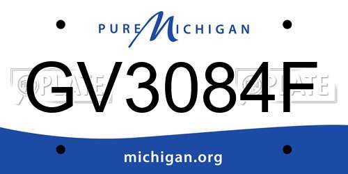 GV3084F Michigan License Plate