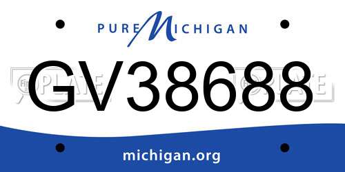 GV38688 Michigan License Plate